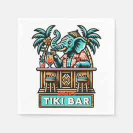 Guardanapo De Papel Personalizar Bar Tiki do Elefante Retroativo