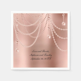 Guardanapo De Papel Personalizar Casamento de Bling de Diamond Pearls 