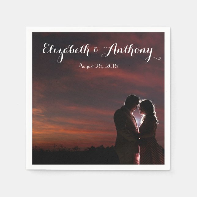 Guardanapo De Papel Personalizar com Casamento de Foto (Frente)