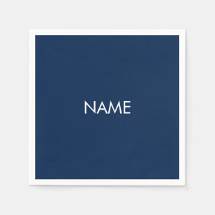 Guardanapo De Papel Personalizar com nome, branco de marinho minimalis