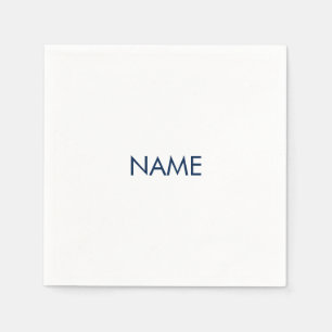 Guardanapo De Papel Personalizar com nome, branco de marinho minimalis
