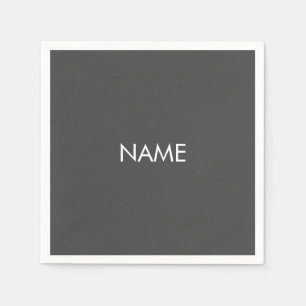 Guardanapo De Papel Personalizar com nome, texto com cinza de carvão