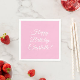 Guardanapo De Papel Personalizar com o nome, Feliz Aniversário, rosas 
