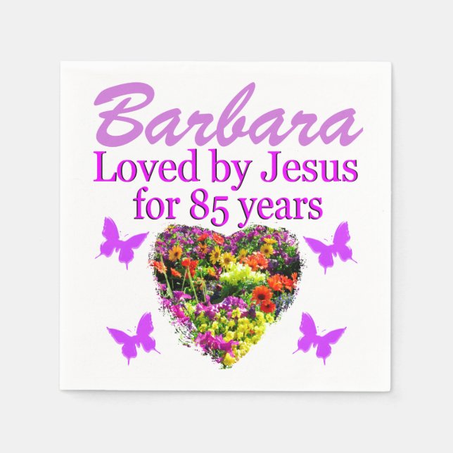 GUARDANAPO DE PAPEL PERSONALIZAR FLORAL FLORAL COM 85 ANOS DE IDADE (Frente)