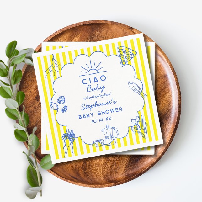 Guardanapo De Papel Personalizar o Bebê Italiano Tema Decência do Chá  (Criador carregado)