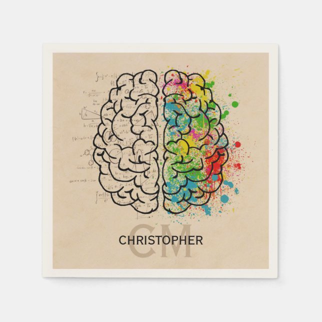 Guardanapo De Papel Personalizar O Cérebro Humano Esquerdo E Direita (Frente)
