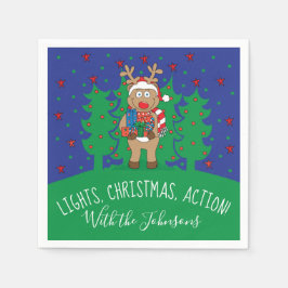 Guardanapo De Papel Personalizar o Cocktail Napkins Reindeer