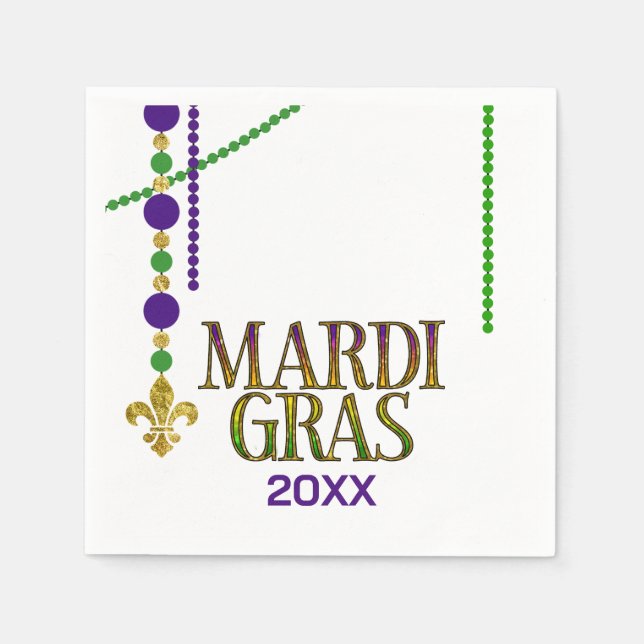 Guardanapo de papel personalizável Mardi Gras (Frente)