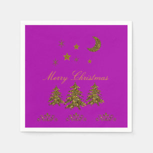 Guardanapo De Papel Personalize, árvore de Natal Sparkly, lua,