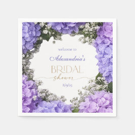 Guardanapo De Papel Personalize Chuva de Noiva Hortênsias Lavanda