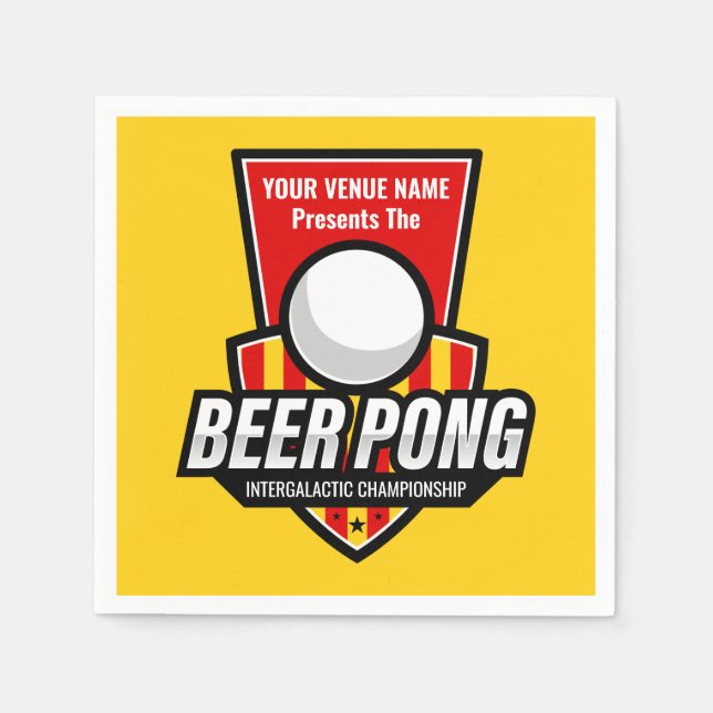 Guardanapo De Papel Personalize Este Logo de Beer Pong (Frente)