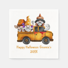 Guardanapo De Papel Personalize Gnomos de Halloween Caminhão Laranja