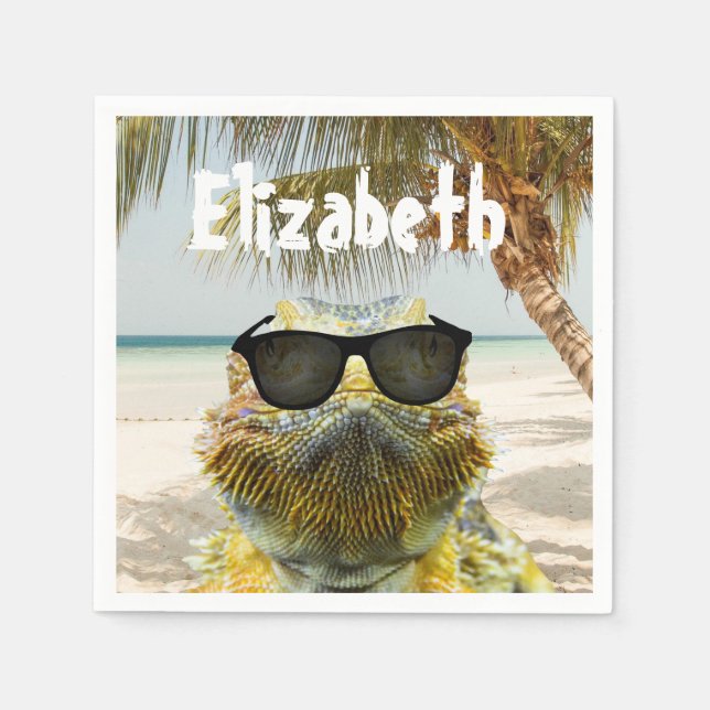 Guardanapo De Papel Personalize o Summer Beach Fund (Frente)