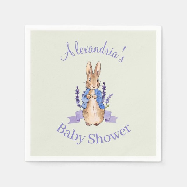 Guardanapo De Papel Personalize Peter o chuveiro do bebê do coelho (Frente)