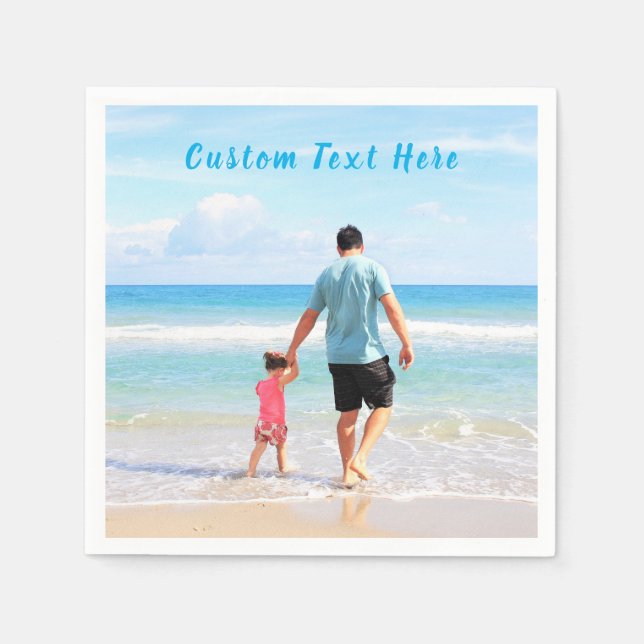 Guardanapo De Papel Personalize sua foto em Napkins com o nome do text (Frente)