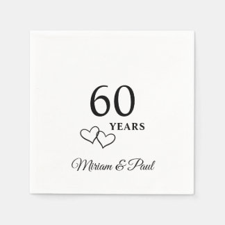 Guardanapo De Papel Personalized 60th Wedding Anniversary Party