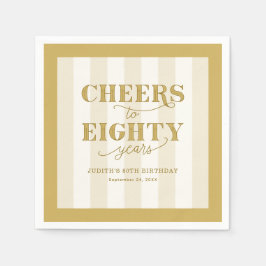Guardanapo De Papel Personalized 80th Birthday Party Paper Napkin