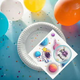 Guardanapo De Papel Personalized Astronaut & Planets Party Napkins