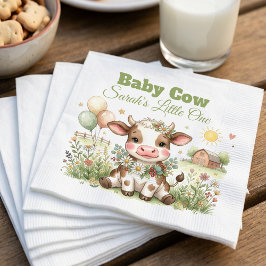 Guardanapo De Papel Personalized Baby Cow Baby Shower Invitation Sign