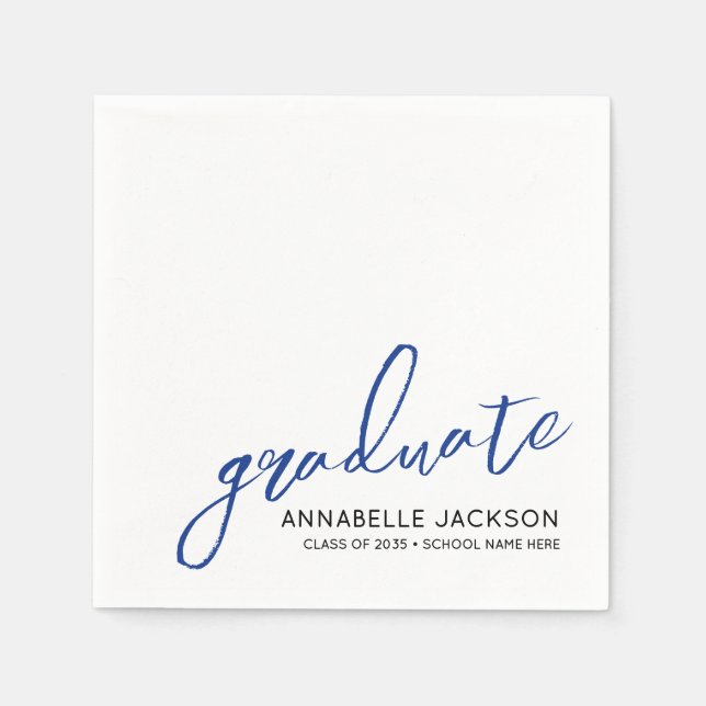 Guardanapo De Papel Personalized Blue Graduation Napkins (Frente)