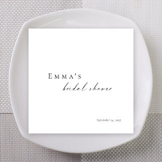 Guardanapo De Papel Personalized Bridal Shower Napkins | Minimalist