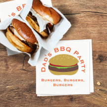 Personalized Burgers Backyard BBQ Paper Napkins
