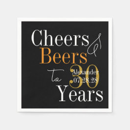 Guardanapo De Papel Personalized Cheers and Beers 30th Birthday Party