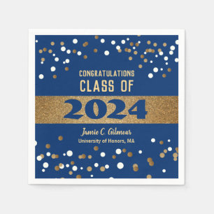 Guardanapo De Papel Personalized Class of 2023 blue Graduation Party