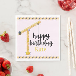 Guardanapo De Papel Personalized Construction Birthday Napkins