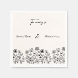 Guardanapo De Papel Personalized Elegant Minimalistic Wedding Napkins