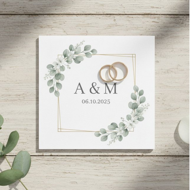 Guardanapo De Papel Personalized Elegant Monogram Paper Napkins (Criador carregado)