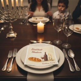 Guardanapo De Papel Personalized Family Name Shabbat Shalom