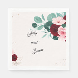 Guardanapo De Papel Personalized Floral Wedding Napkins