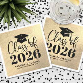 Guardanapo De Papel Personalized Gold Graduation