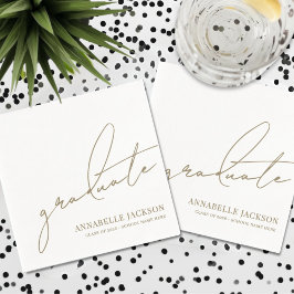 Guardanapo De Papel Personalized Gold Graduation