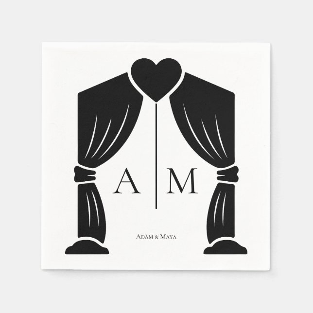 Guardanapo De Papel personalized initials wedding napkins elegant simp (Frente)
