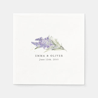 Guardanapo De Papel Personalized Lavender & Sage Green Floral Wedding