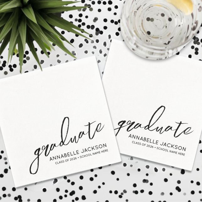 Guardanapo De Papel Personalized Minimalist Graduation (Personalized Minimalist Graduation Napkins)
