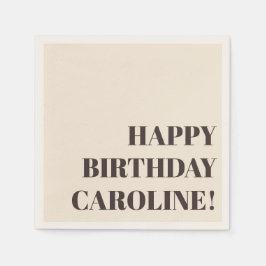 Guardanapo De Papel Personalized Name Bold Brown Cream Birthday Party