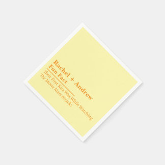 Guardanapo De Papel Personalized Name Stylish Fun Fact Wedding Napkins