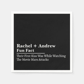Guardanapo De Papel Personalized Name Stylish Fun Fact Wedding Napkins