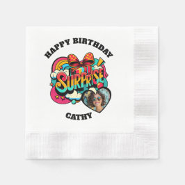 Guardanapo De Papel Personalized Pop Art Retro Birthday Photo