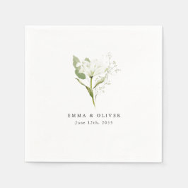 Guardanapo De Papel Personalized Sage Green Organic Greenery Wedding