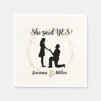 Guardanapo De Papel Personalized She said Yes Engagement Plate 
