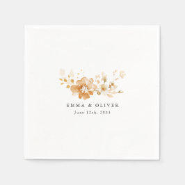 Guardanapo De Papel Personalized Terracotta Floral Elegant Wedding