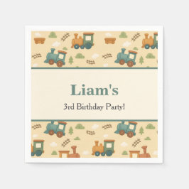 Guardanapo De Papel Personalized Train Birthday Party 