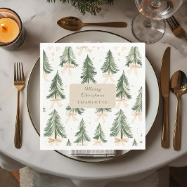 Guardanapo De Papel Personalized Watercolor Christmas Tree Napkins