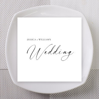 Guardanapo De Papel Personalized Wedding Napkins | Minimalist