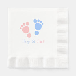 Guardanapo De Papel Pés de Bebê Menino e Menina Gêmeos Chás de Bebê