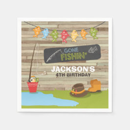 Guardanapo De Papel Pesca Papel de Aniversário Amarrando Rapazes, Moin